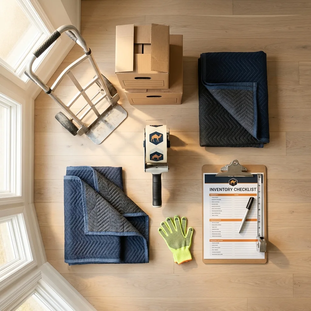Professional moving supplies and packing materials layout for Harker Heights residential relocations